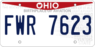 OH license plate FWR7623