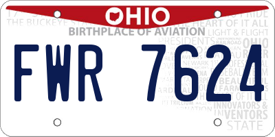OH license plate FWR7624