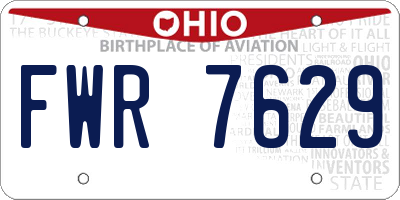 OH license plate FWR7629