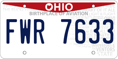 OH license plate FWR7633