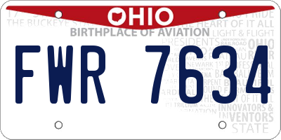 OH license plate FWR7634