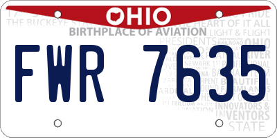 OH license plate FWR7635