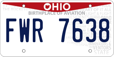 OH license plate FWR7638