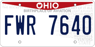 OH license plate FWR7640