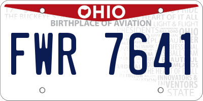 OH license plate FWR7641