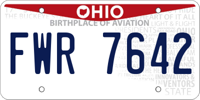 OH license plate FWR7642