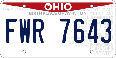 OH license plate FWR7643