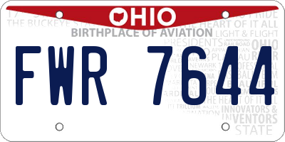 OH license plate FWR7644