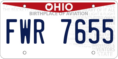 OH license plate FWR7655