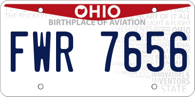 OH license plate FWR7656