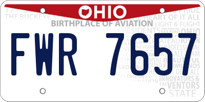 OH license plate FWR7657