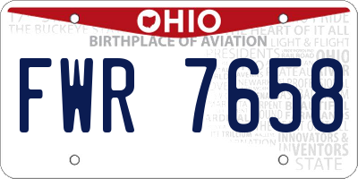 OH license plate FWR7658