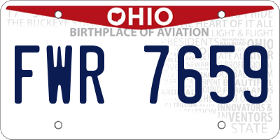 OH license plate FWR7659