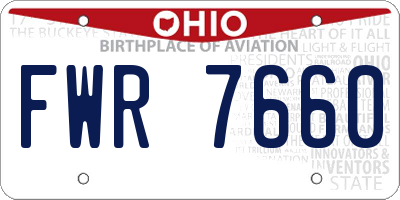 OH license plate FWR7660