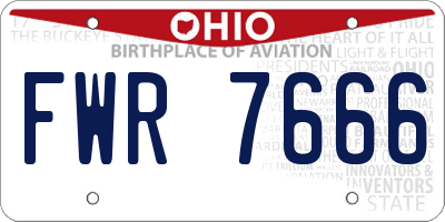 OH license plate FWR7666