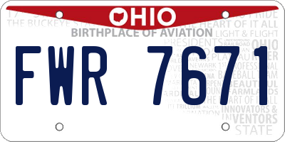 OH license plate FWR7671