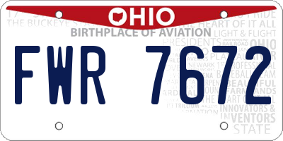 OH license plate FWR7672