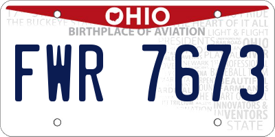 OH license plate FWR7673
