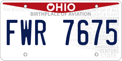 OH license plate FWR7675