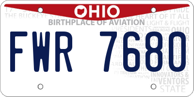 OH license plate FWR7680