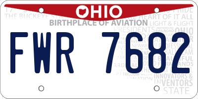 OH license plate FWR7682