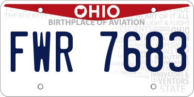 OH license plate FWR7683