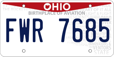 OH license plate FWR7685