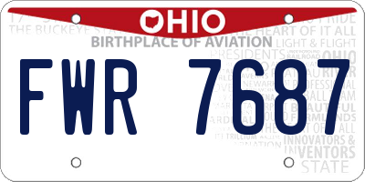 OH license plate FWR7687