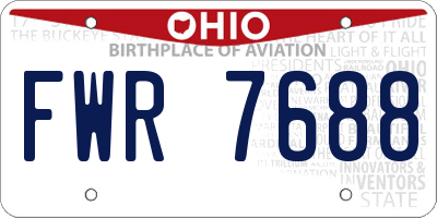 OH license plate FWR7688