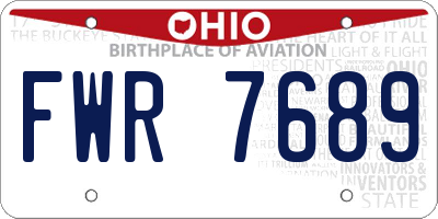 OH license plate FWR7689