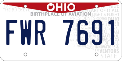 OH license plate FWR7691