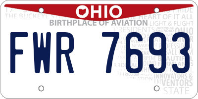 OH license plate FWR7693