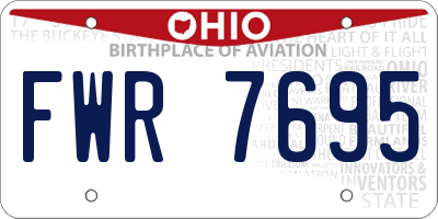 OH license plate FWR7695