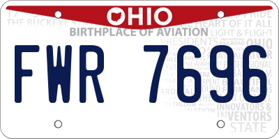 OH license plate FWR7696