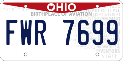 OH license plate FWR7699