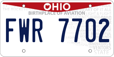 OH license plate FWR7702