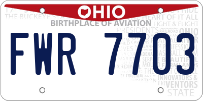 OH license plate FWR7703