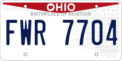 OH license plate FWR7704