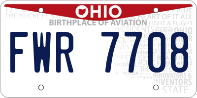 OH license plate FWR7708