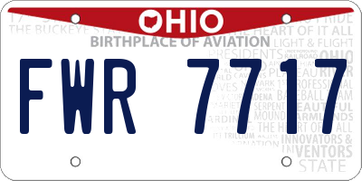 OH license plate FWR7717