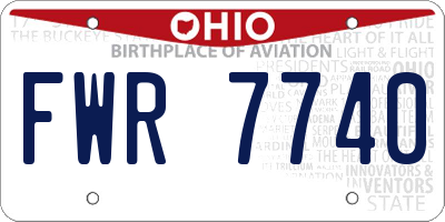 OH license plate FWR7740