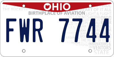 OH license plate FWR7744