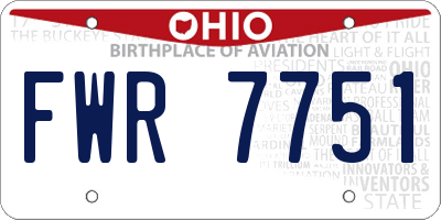 OH license plate FWR7751