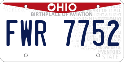 OH license plate FWR7752