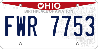OH license plate FWR7753