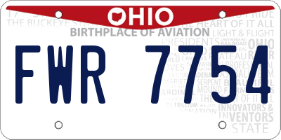 OH license plate FWR7754