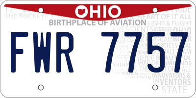 OH license plate FWR7757