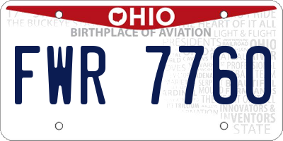 OH license plate FWR7760