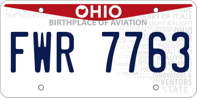 OH license plate FWR7763