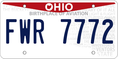 OH license plate FWR7772